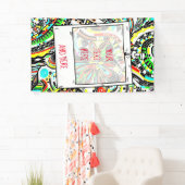 Sketting Fantasy Art - Abstracte bloemen 3 Spandoek (Insitu)