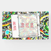 Sketting Fantasy Art - Abstracte bloemen 3 Spandoek (Horizontaal)