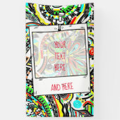 Sketting Fantasy Art - Abstracte bloemen 3 Spandoek (Verticaal)