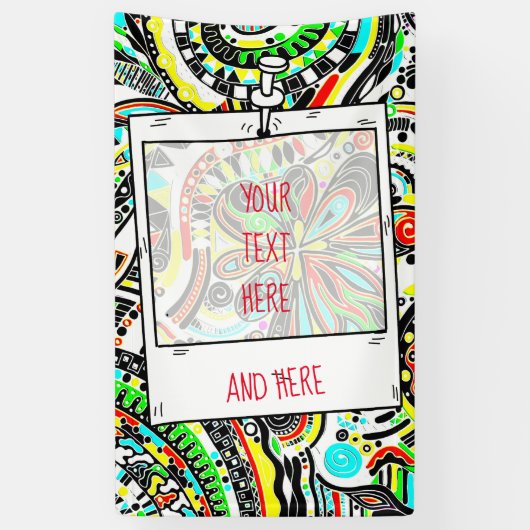 Sketting Fantasy Art - Abstracte bloemen 3 Spandoek (Verticaal)