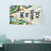 Sketting Fantasy Art - Abstracte bloemen 3 Spandoek (Beurs)