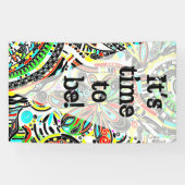 Sketting Fantasy Art - Abstracte bloemen 3 Spandoek (Horizontaal)