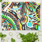 Sketting Fantasy Art - Abstracte bloemen 3 Theedoek (Gevouwen)