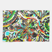 Sketting Fantasy Art - Abstracte bloemen 3 Theedoek (Horizontaal)