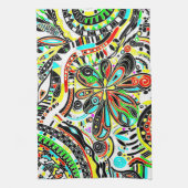 Sketting Fantasy Art - Abstracte bloemen 3 Theedoek (Verticaal)