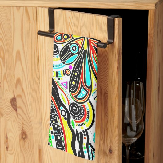 Sketting Fantasy Art - Abstracte bloemen 3 Theedoek (Derde Gevouwen)