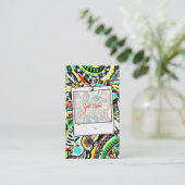 Sketting Fantasy Art - Abstracte bloemen 3 Visitekaartje (Staand voorkant)