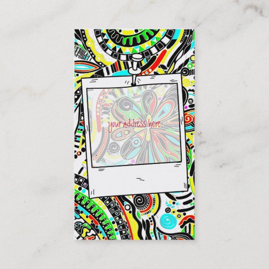 Sketting Fantasy Art - Abstracte bloemen 3 Visitekaartje (Achterkant)