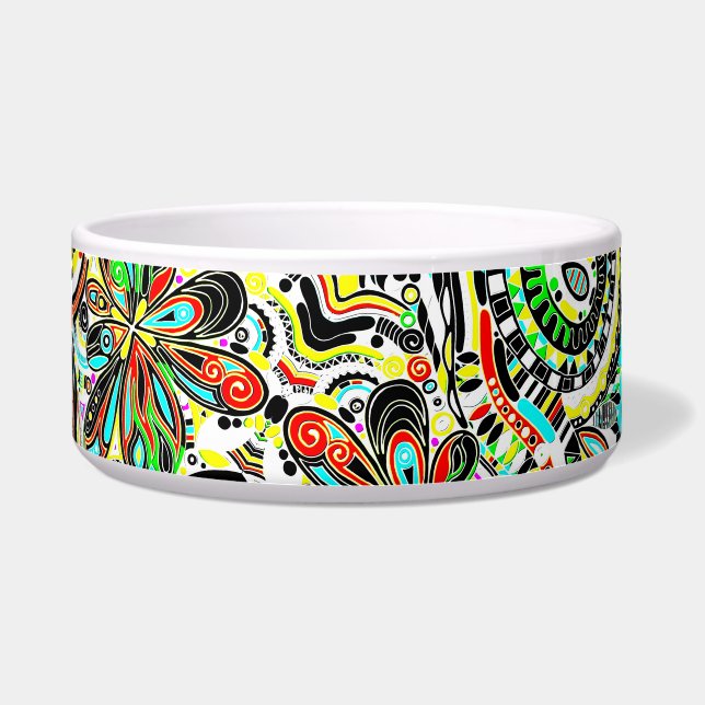 Sketting Fantasy Art - Abstracte bloemen 3 Voerbakje (Voorkant)