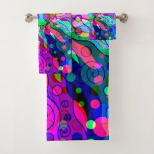 Sketting Fantasy Art - Abstracte Neon Shift 1 Bad Handdoek