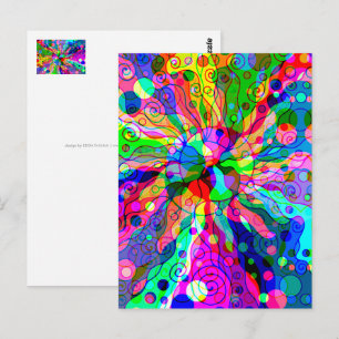 Sketting Fantasy Art - Abstracte Neon Shift 1 Briefkaart