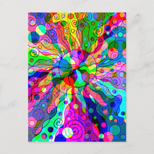 Sketting Fantasy Art - Abstracte Neon Shift 1 Briefkaart (Voorkant)