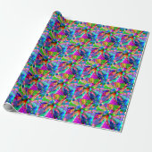 Sketting Fantasy Art - Abstracte Neon Shift 1 Cadeaupapier (Uitgerold)