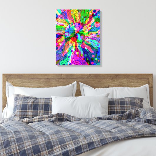 Sketting Fantasy Art - Abstracte Neon Shift 1 Canvas Afdruk (Insitu (Slaapkamer))