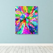 Sketting Fantasy Art - Abstracte Neon Shift 1 Canvas Afdruk (Insitu (Houten vloer))