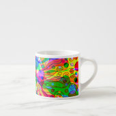 Sketting Fantasy Art - Abstracte Neon Shift 1 Espresso Kop (Rechts)