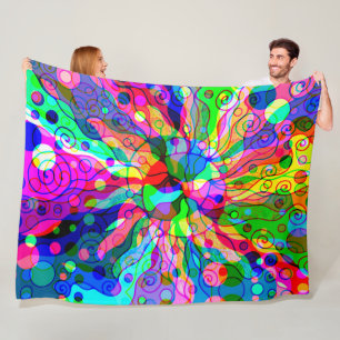 Sketting Fantasy Art - Abstracte Neon Shift 1 Fleece Deken