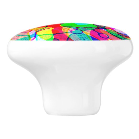 Sketting Fantasy Art - Abstracte Neon Shift 1 Keramische Knop (Zijkant)