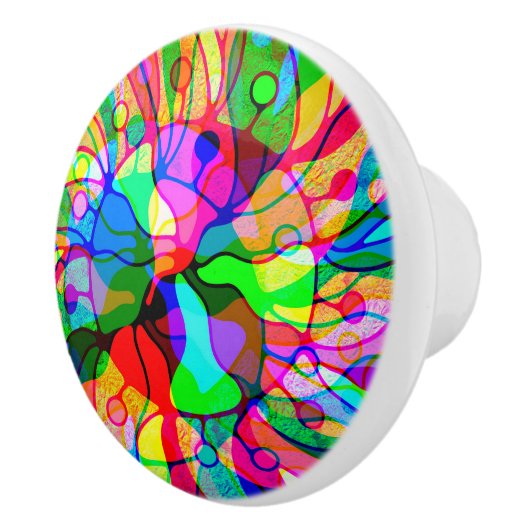 Sketting Fantasy Art - Abstracte Neon Shift 1 Keramische Knop (Rechts)