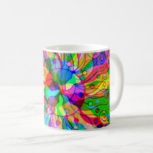 Sketting Fantasy Art - Abstracte Neon Shift 1 Koffiemok