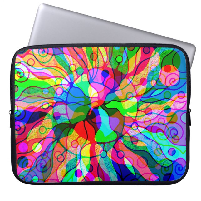 Sketting Fantasy Art - Abstracte Neon Shift 1 Laptop Sleeve (Voorkant)
