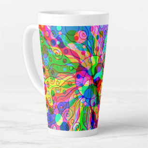 Sketting Fantasy Art - Abstracte Neon Shift 1 Latte Mok