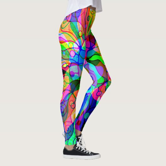 Sketting Fantasy Art - Abstracte Neon Shift 1 Leggings (Rechts)
