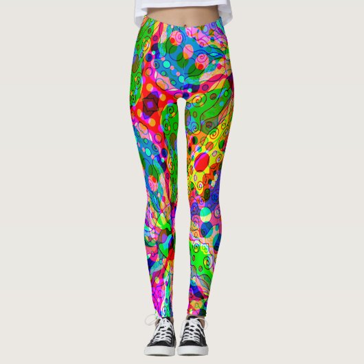 Sketting Fantasy Art - Abstracte Neon Shift 1 Leggings (Voorkant)