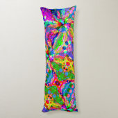 Sketting Fantasy Art - Abstracte Neon Shift 1 Lichaamskussen (Achterkant (Verticaal))