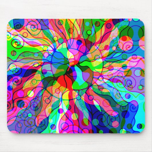 Sketting Fantasy Art - Abstracte Neon Shift 1 Muismat (Voorkant)