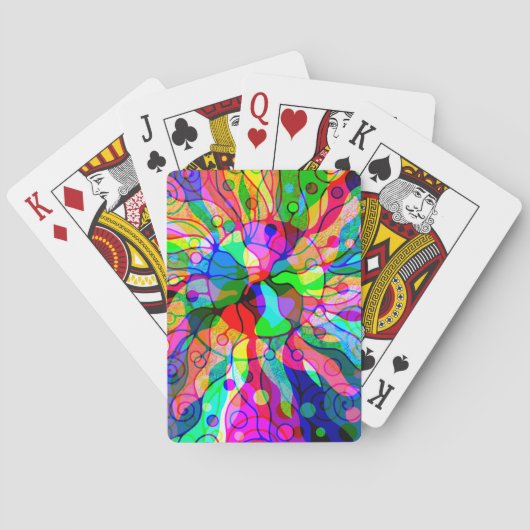 Sketting Fantasy Art - Abstracte Neon Shift 1 Pokerkaarten (Achterkant)