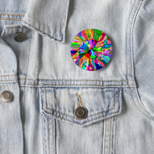 Sketting Fantasy Art - Abstracte Neon Shift 1 Ronde Button 5,7 Cm (In situ)