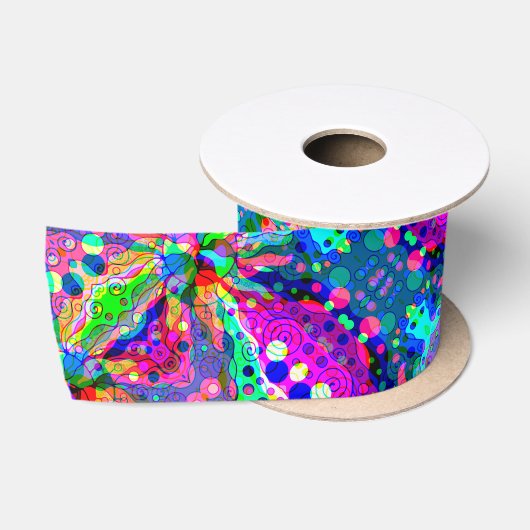 Sketting Fantasy Art - Abstracte Neon Shift 1 Satijnen Lint (Spoel)