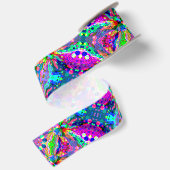 Sketting Fantasy Art - Abstracte Neon Shift 1 Satijnen Lint (Achterkant)