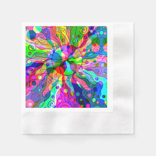 Sketting Fantasy Art - Abstracte Neon Shift 1 Servet (Voorkant)