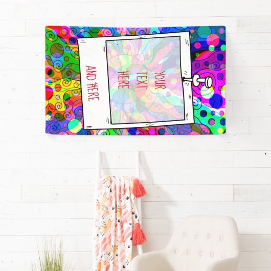 Sketting Fantasy Art - Abstracte Neon Shift 1 Spandoek (Insitu)