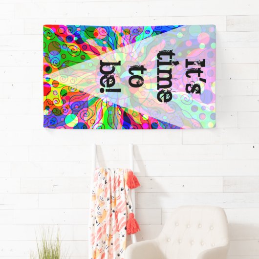 Sketting Fantasy Art - Abstracte Neon Shift 1 Spandoek (Insitu)