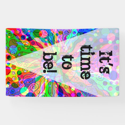 Sketting Fantasy Art - Abstracte Neon Shift 1 Spandoek (Horizontaal)