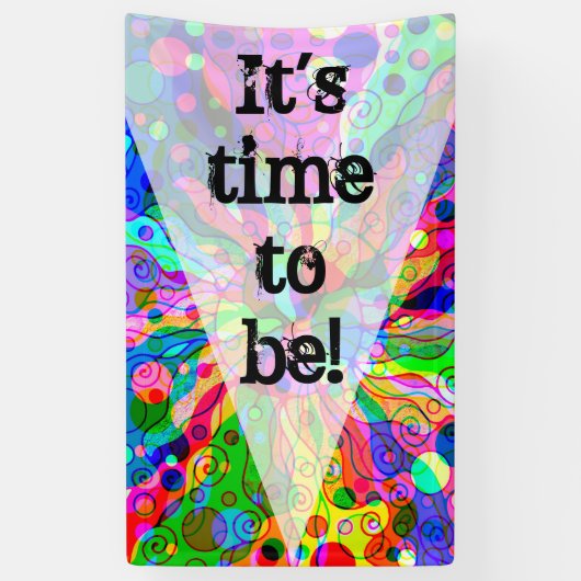 Sketting Fantasy Art - Abstracte Neon Shift 1 Spandoek (Verticaal)