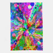 Sketting Fantasy Art - Abstracte Neon Shift 1 Theedoek (Verticaal)