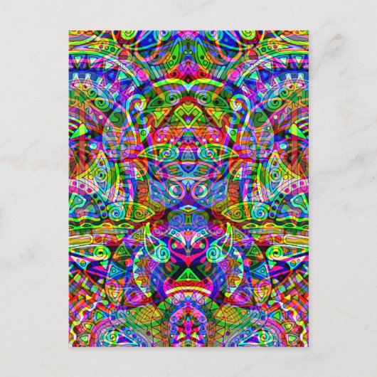 Sketting Fantasy Art - Abstracte Neon Shift 3 Briefkaart (Voorkant)