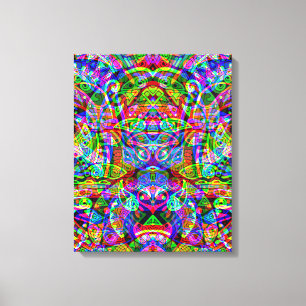 Sketting Fantasy Art - Abstracte Neon Shift 3 Canvas Afdruk