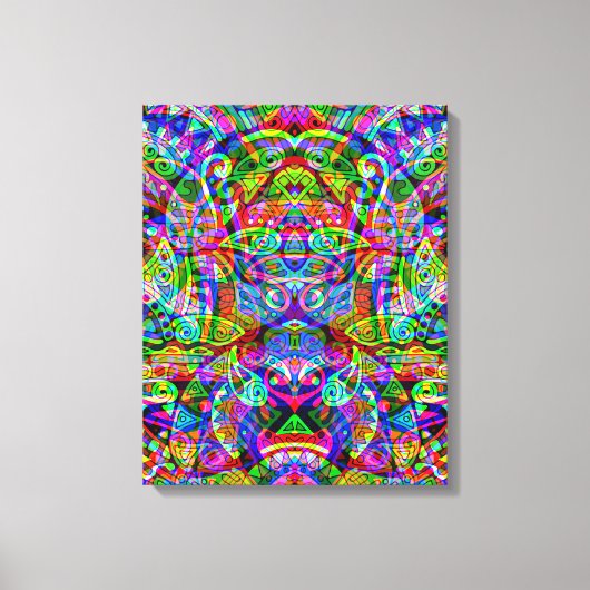 Sketting Fantasy Art - Abstracte Neon Shift 3 Canvas Afdruk (Voorkant)
