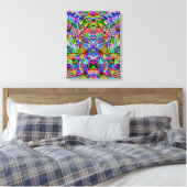Sketting Fantasy Art - Abstracte Neon Shift 3 Canvas Afdruk (Insitu (Slaapkamer))