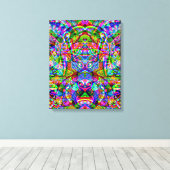 Sketting Fantasy Art - Abstracte Neon Shift 3 Canvas Afdruk (Insitu (Houten vloer))