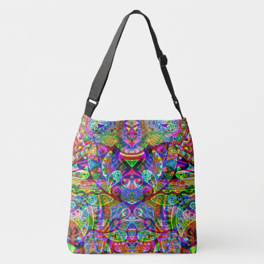 Sketting Fantasy Art - Abstracte Neon Shift 3 Crossbody Tas (Achterkant)