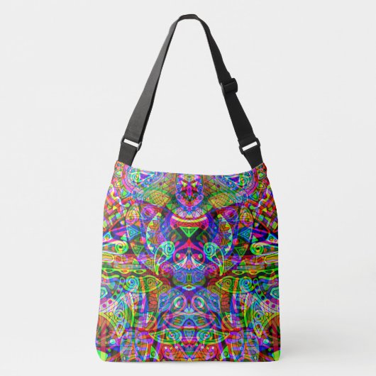 Sketting Fantasy Art - Abstracte Neon Shift 3 Crossbody Tas (Voorkant)
