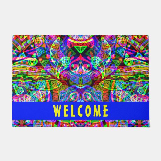 Sketting Fantasy Art - Abstracte Neon Shift 3 Deurmat (Voorkant)