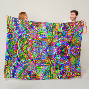 Sketting Fantasy Art - Abstracte Neon Shift 3 Fleece Deken