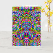 Sketting Fantasy Art - Abstracte Neon Shift 3 Kaart (Gele Bloem)